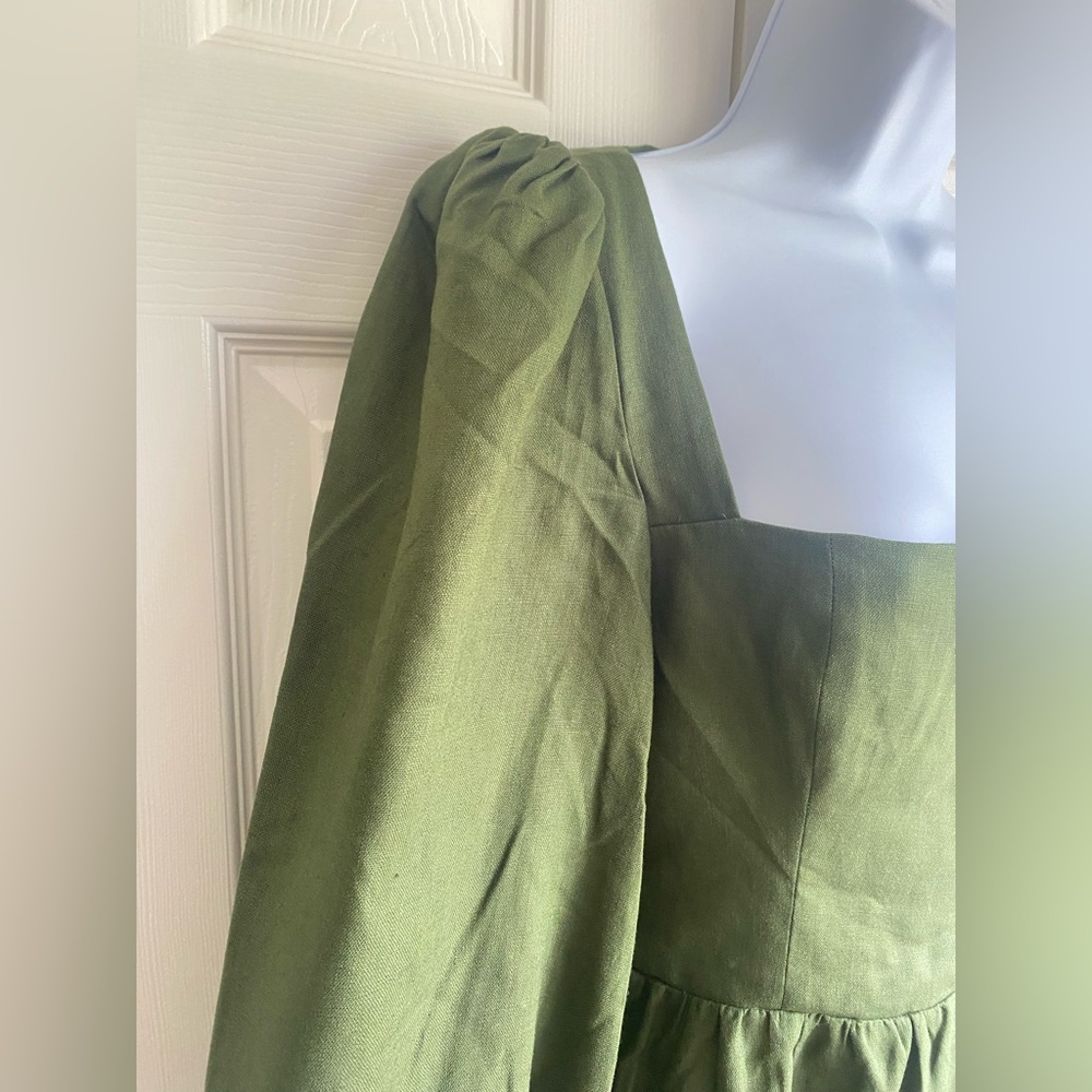 New Reformation Brodie Back Tie Linen Mini Dress - Picture 6 of 13